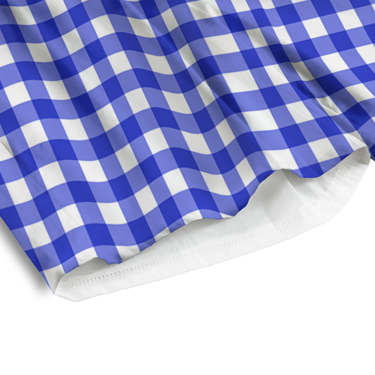 White And Blue Check Print Pattern Men's Athletic Shorts