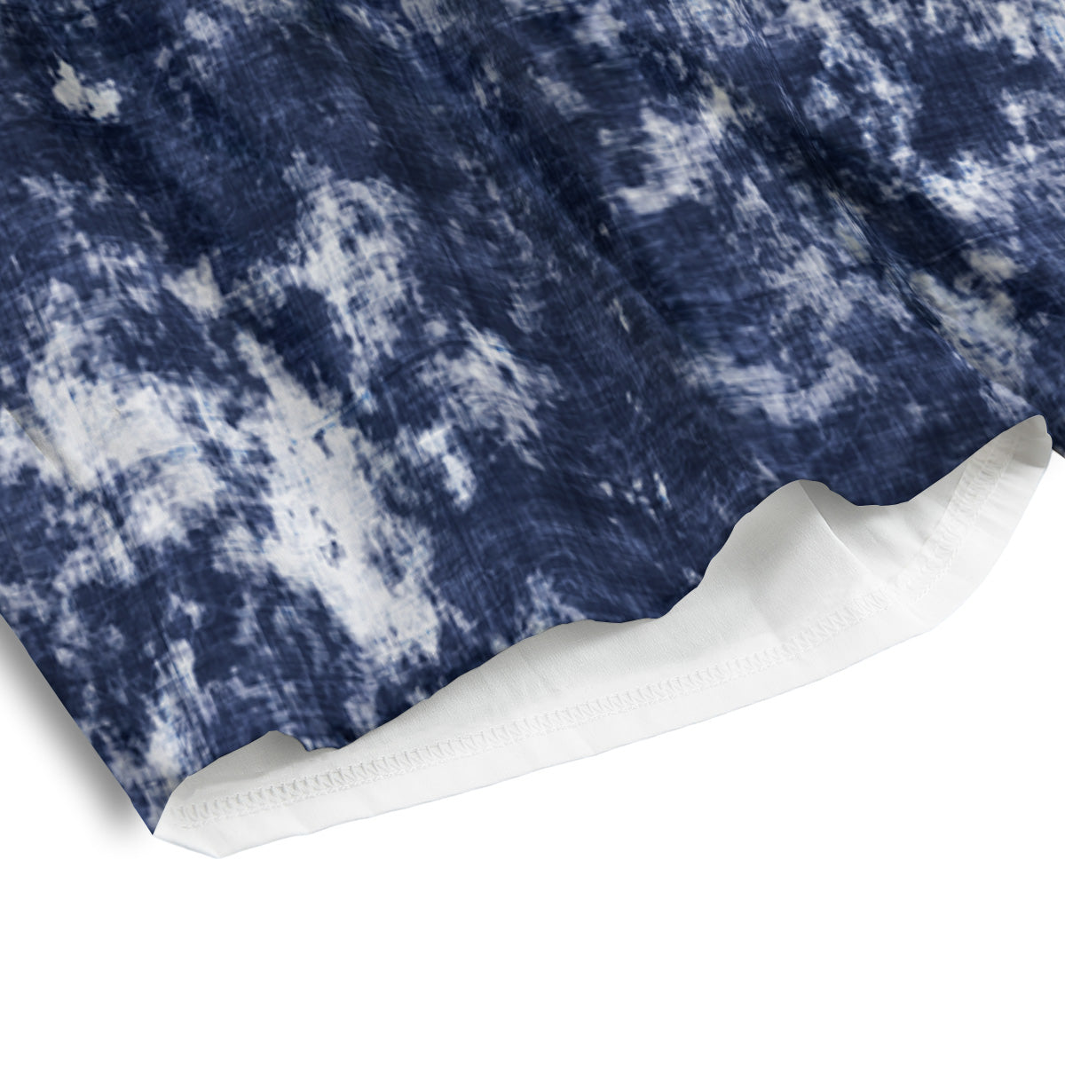 White And Blue Tie Dye Acid Wash Print Men's Athletic Shorts