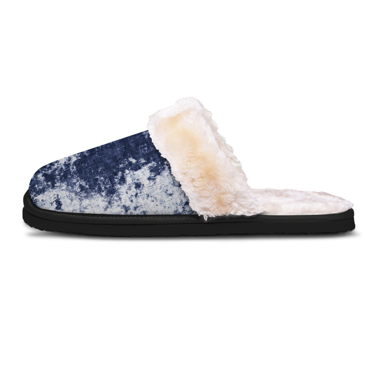 White And Blue Tie Dye Acid Wash Print Slippers-grizzshop