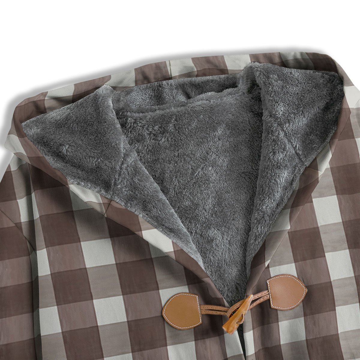 White And Brown Doodle Check Print Pattern Men's Windbreaker Jacket