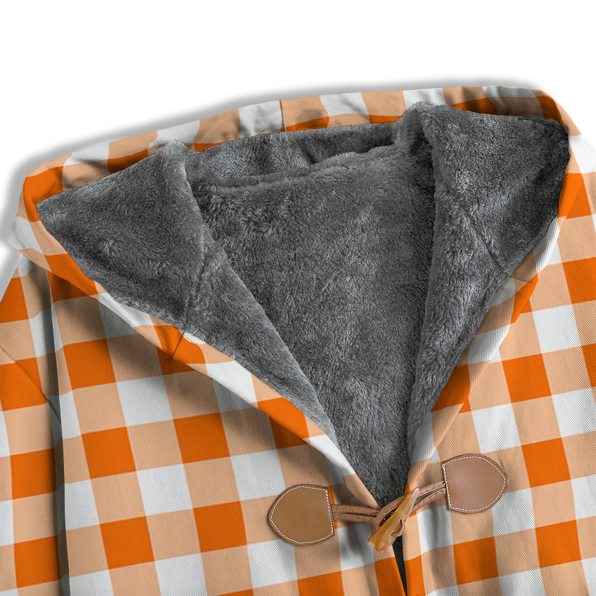 White And Orange Check Print Pattern Men's Windbreaker Jacket-grizzshop