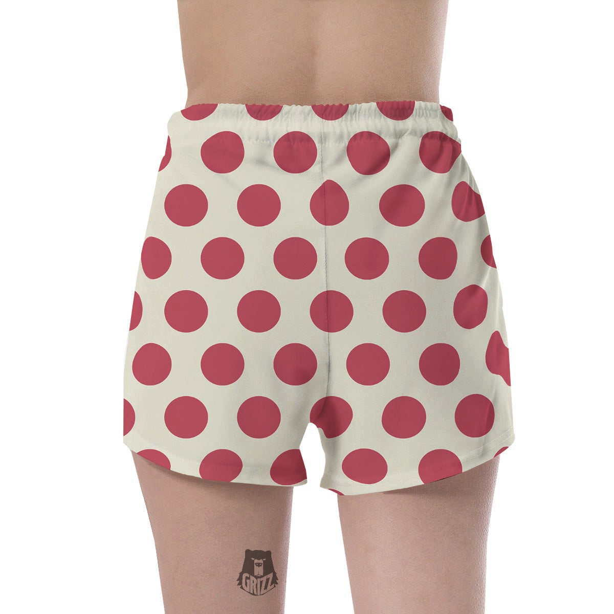 White And Red Polka Dot Women's Shorts-grizzshop