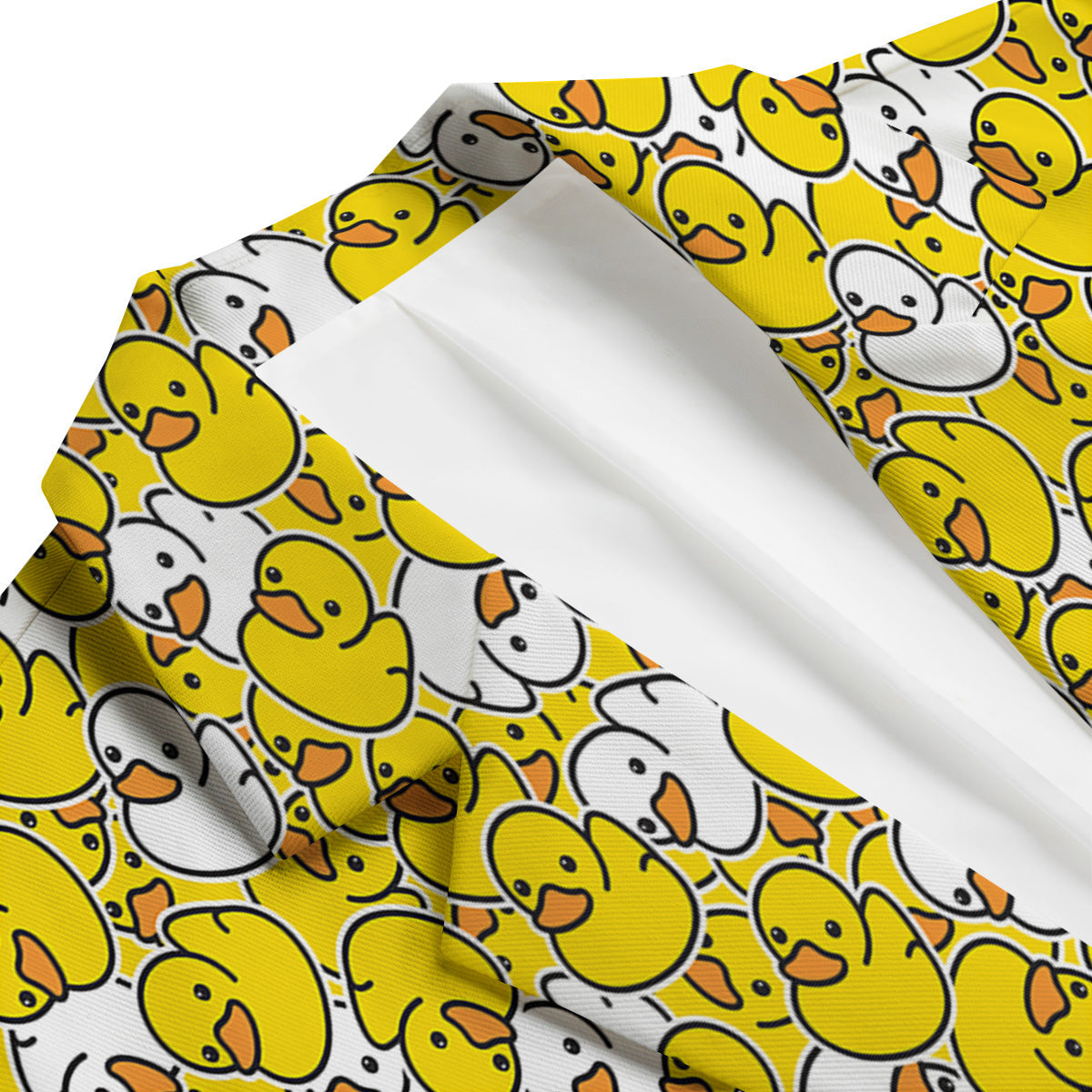 White And Yellow Duck Rubber Print Pattern Men's Blazer-grizzshop