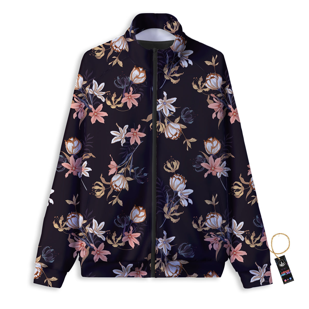 White Argyle And Black Red Print Pattern Track Jacket-grizzshop