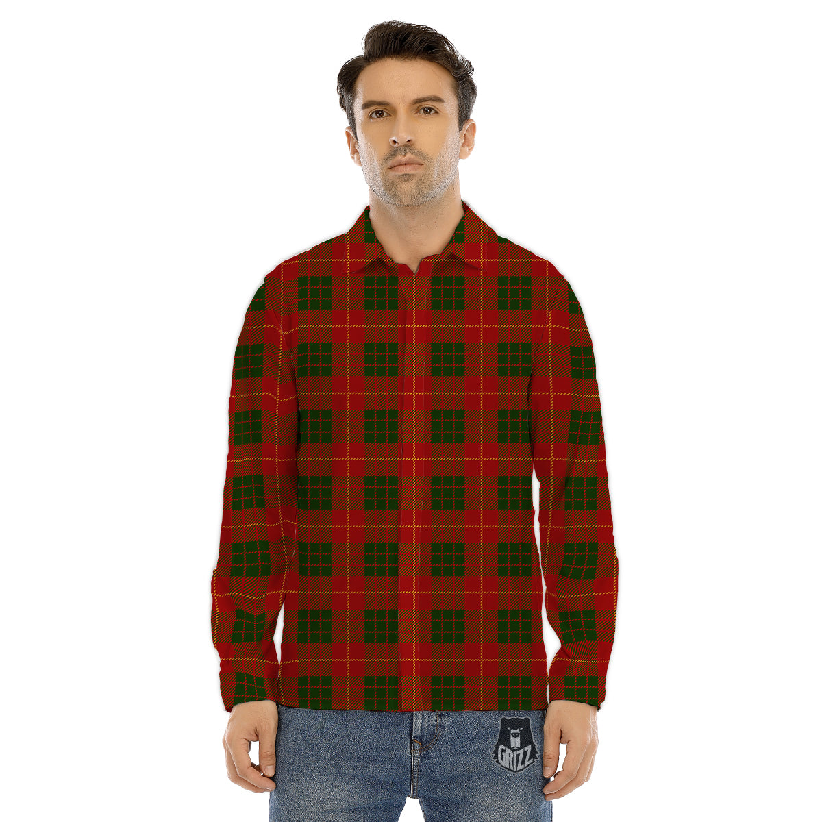 White Bandana And Black Red Print Men's Dress Shirts-grizzshop