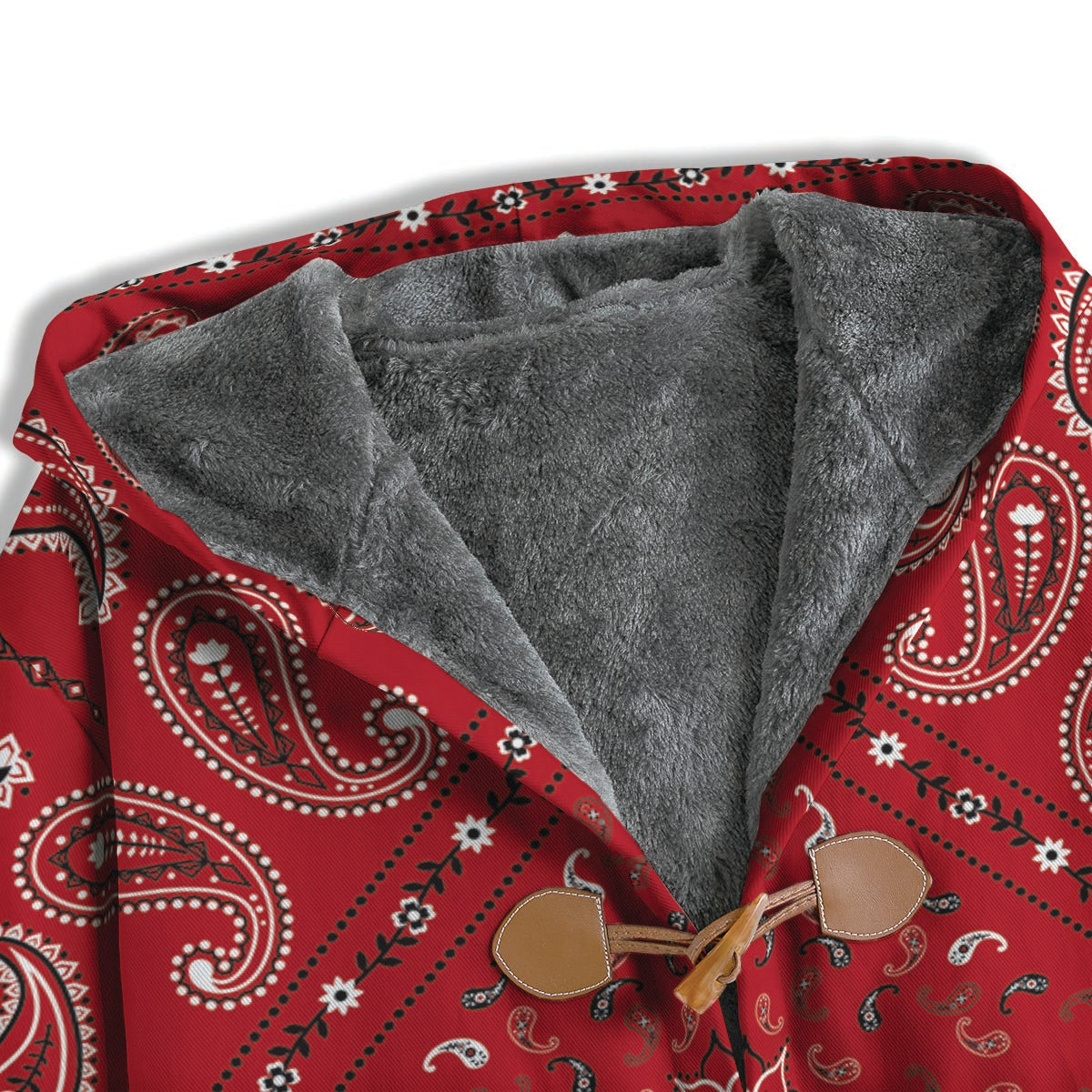 White Bandana And Black Red Print Men's Windbreaker Jacket-grizzshop