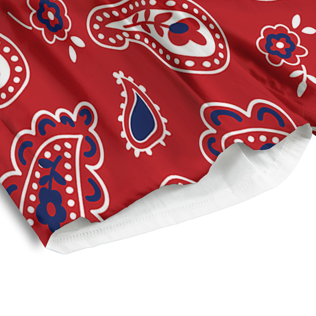 White Bandana And Blue Red Print Men's Athletic Shorts