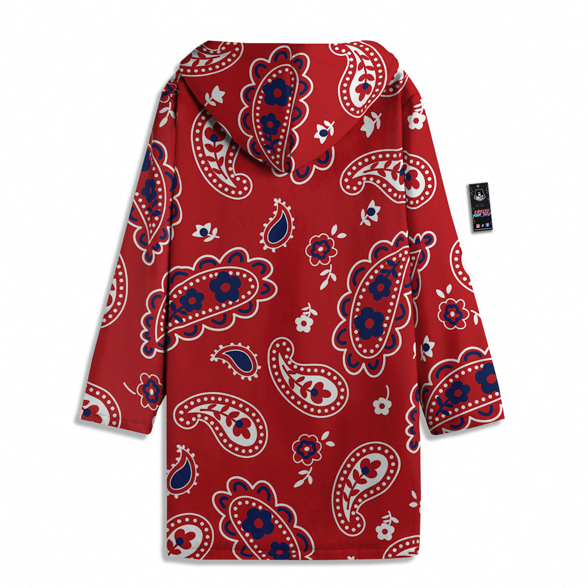 White Bandana And Blue Red Print Men's Windbreaker Jacket-grizzshop
