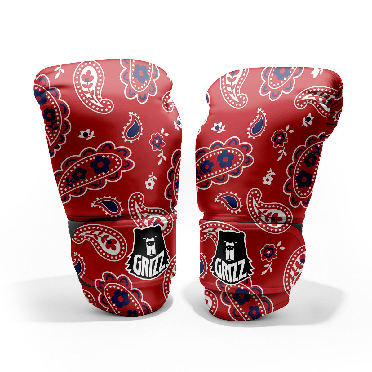White Bandana And Blue Red Print Pro Boxing Glove