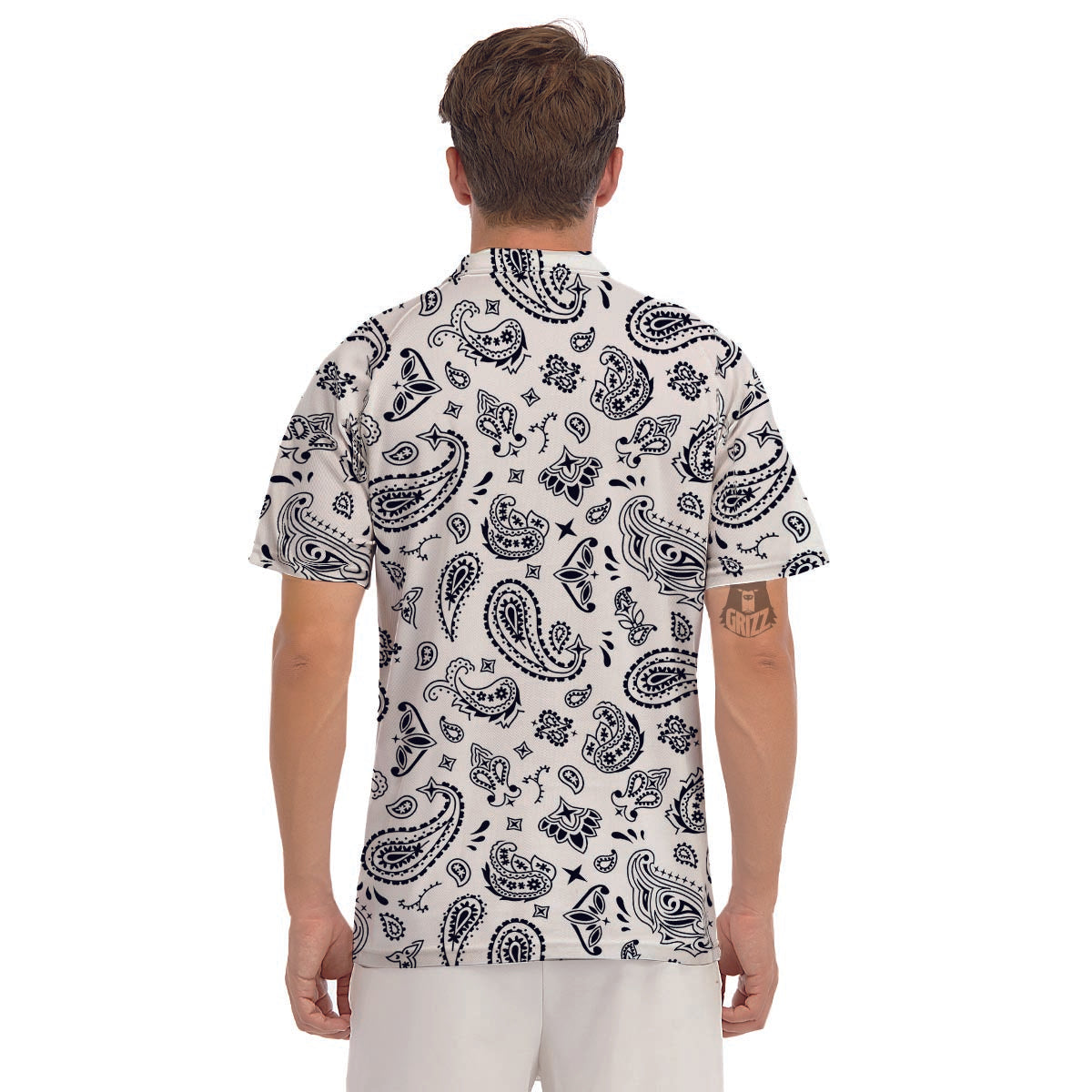 White Bandana Men's Golf Shirts-grizzshop