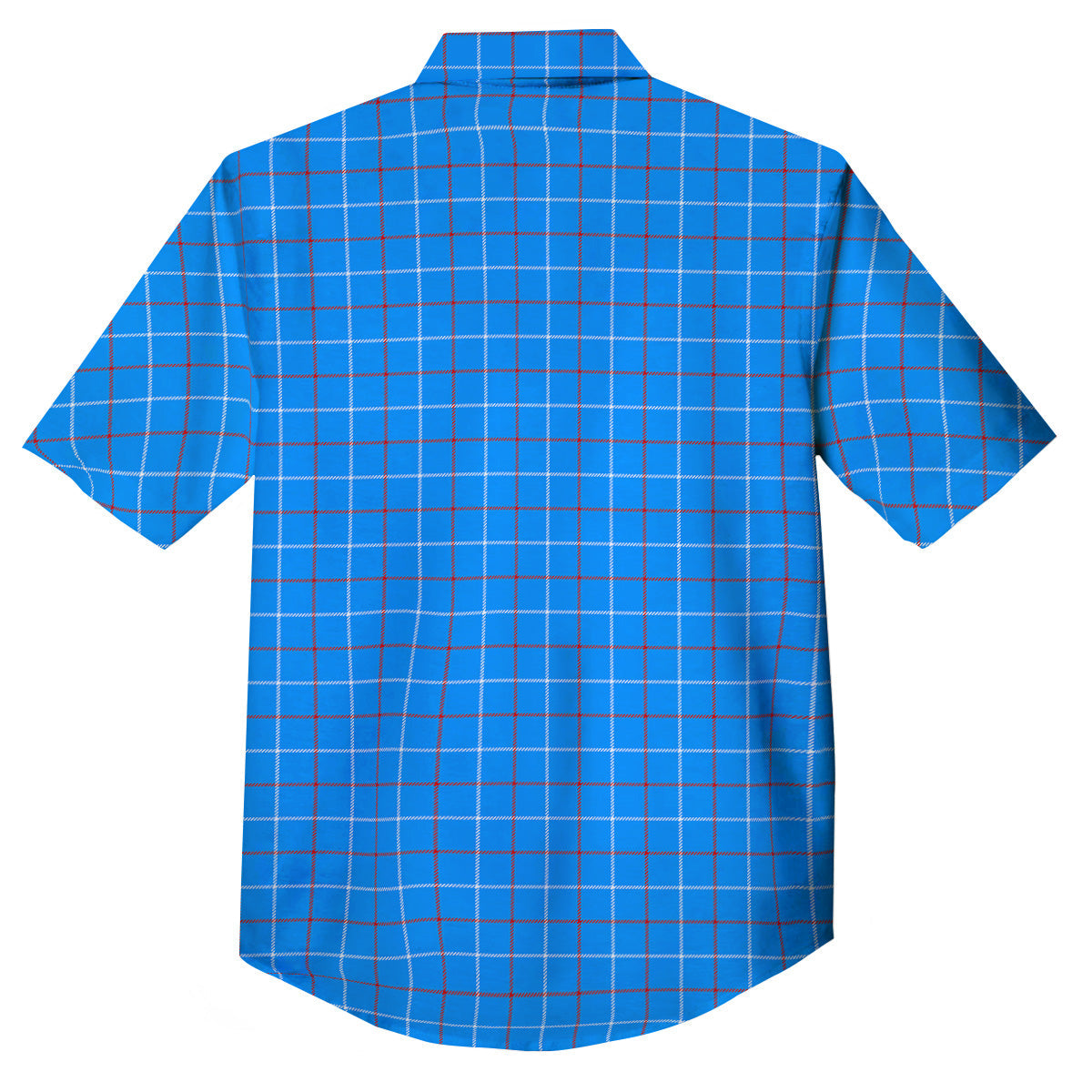 White Blue And Red Tattersall Print Button Up Shirt-grizzshop