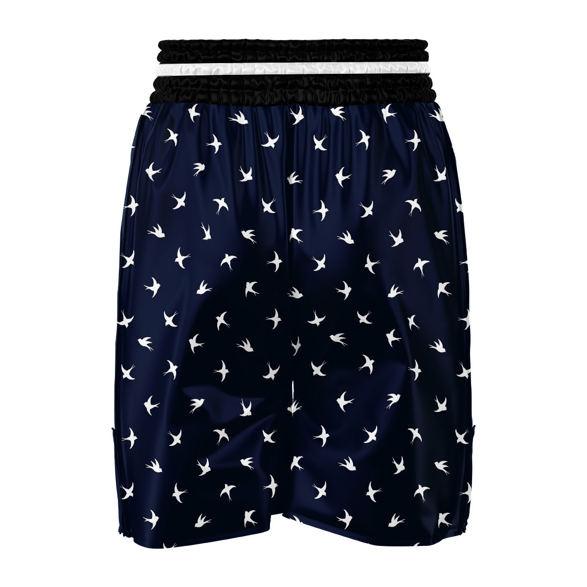 White Blue Swallow Print Pattern Boxing Shorts-grizzshop