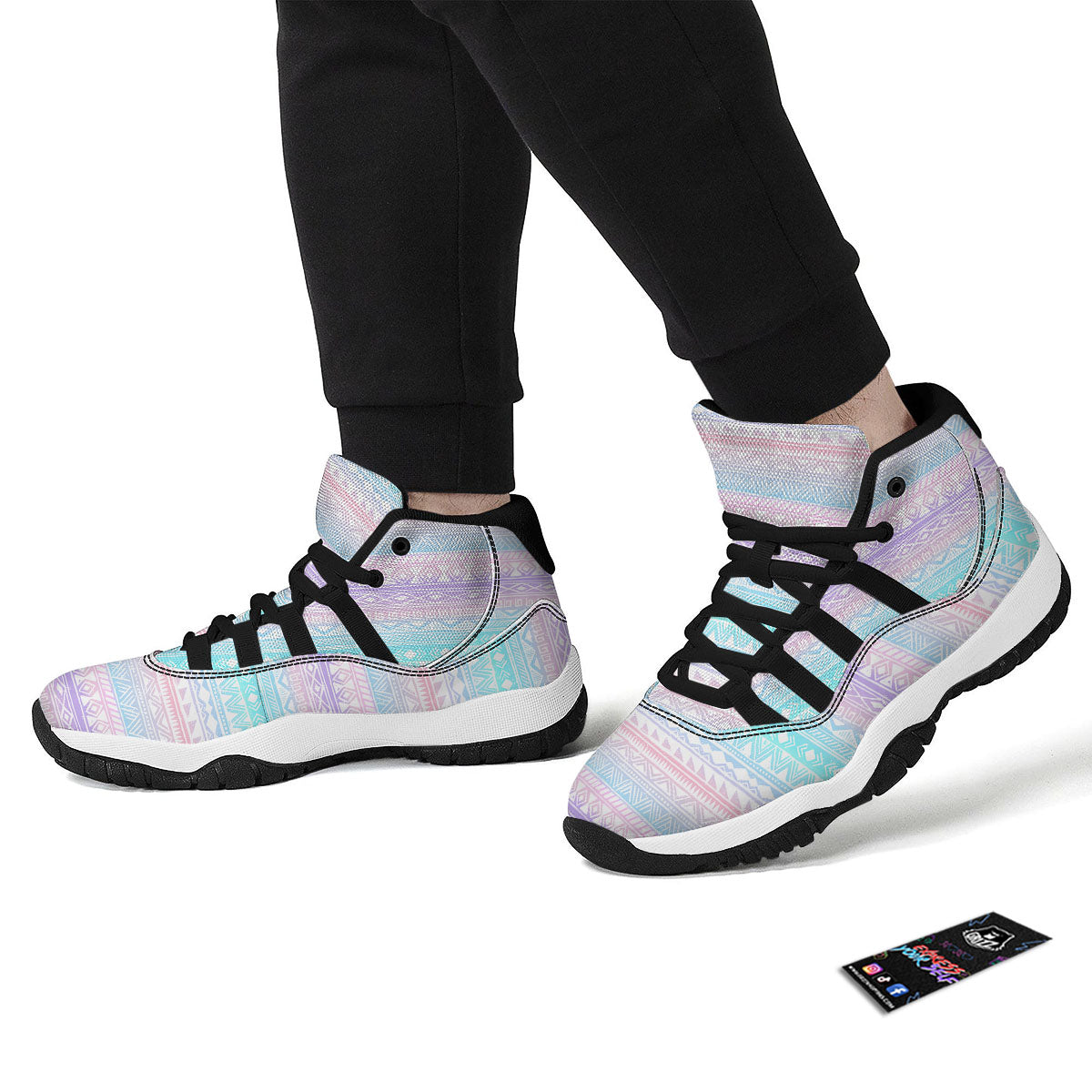 White Buffalo And Green Blue Plaid Print Black Bball Shoes-grizzshop