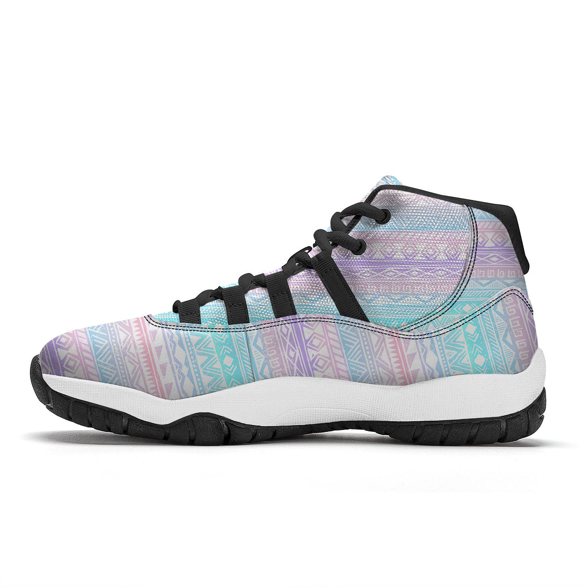 White Buffalo And Green Blue Plaid Print Black Bball Shoes-grizzshop