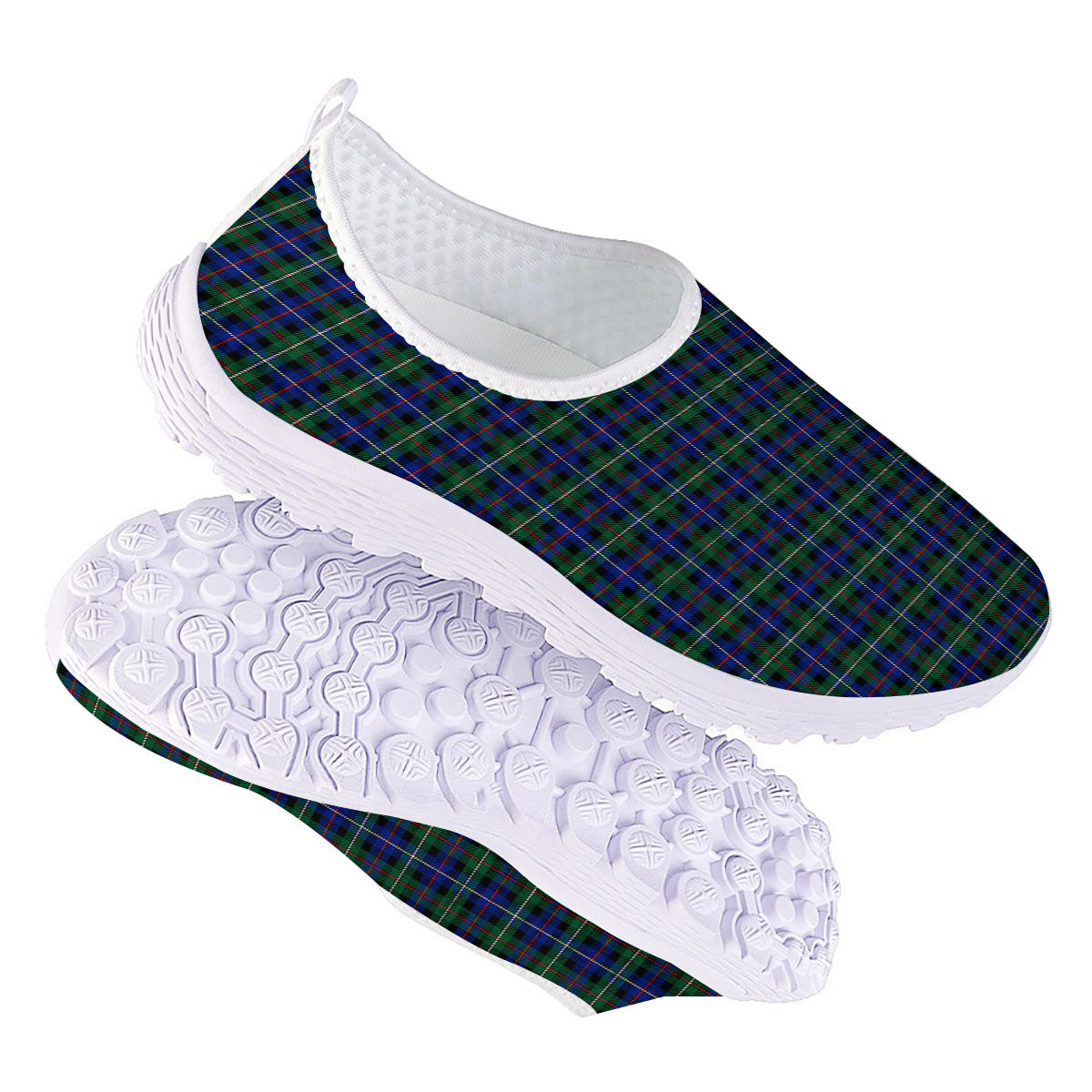 White Buffalo And Green Blue Plaid Print Nurse Shoes-grizzshop