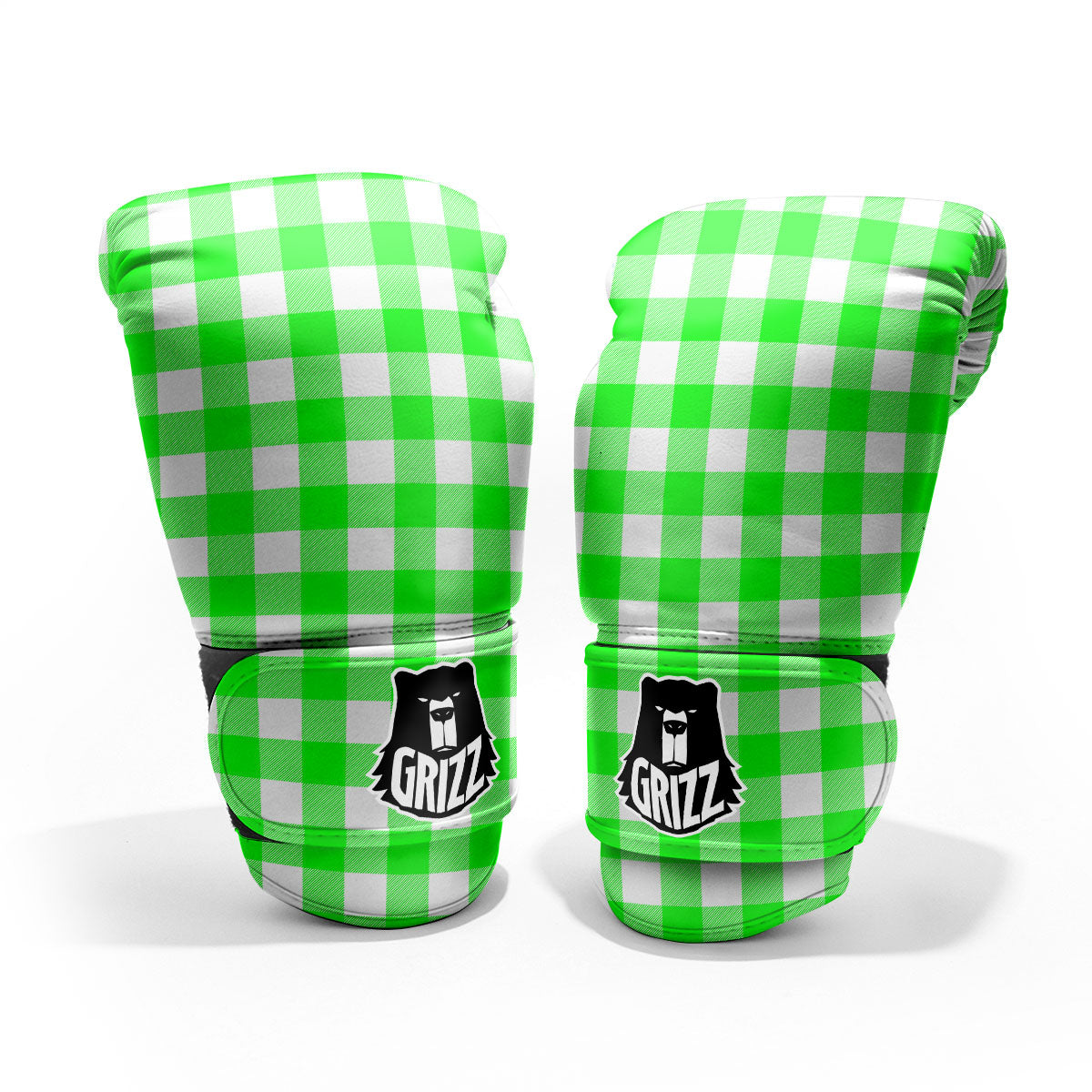 White Buffalo Check And UFO Green Print Pattern Pro Boxing Glove