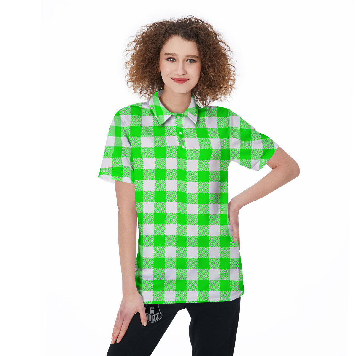Golf Green Print Pattern Women Off Shoulder Sweatshirt