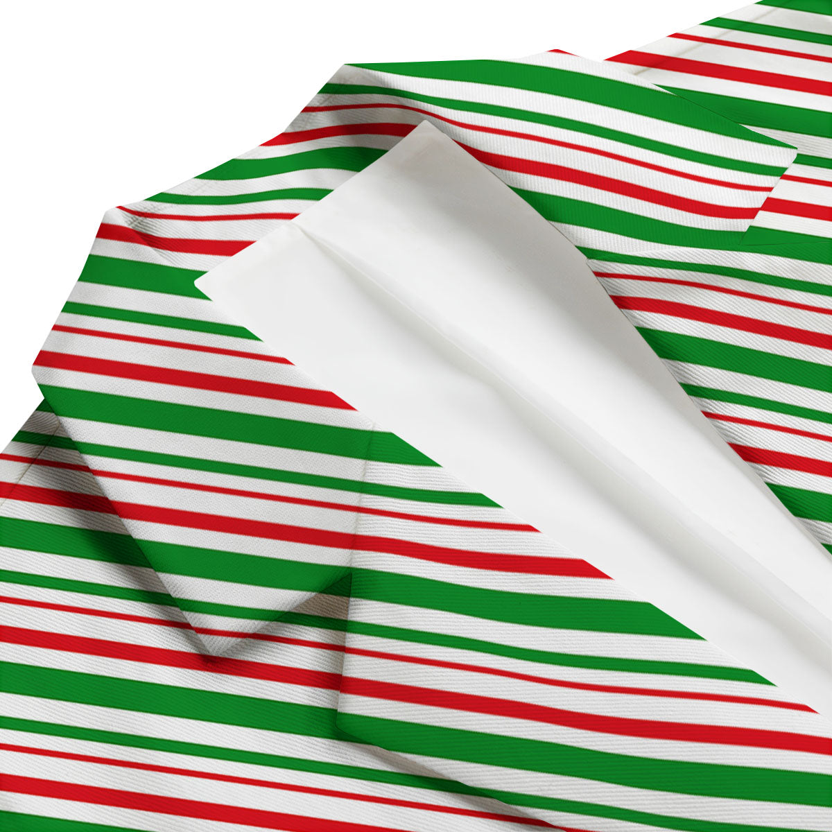 White Candy Cane And Red Green Print Men's Blazer-grizzshop