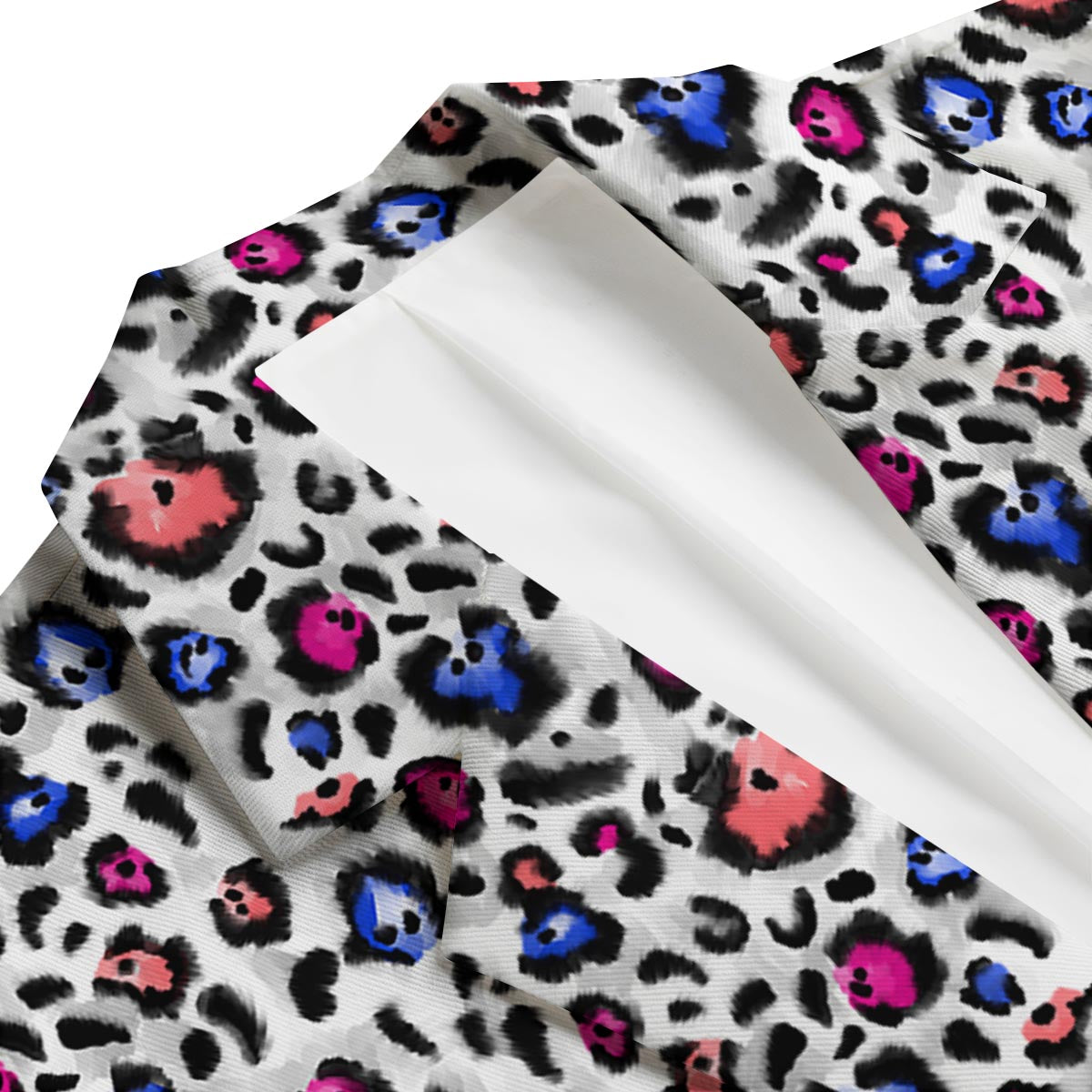 White Colorful Leopard Men's Blazer-grizzshop