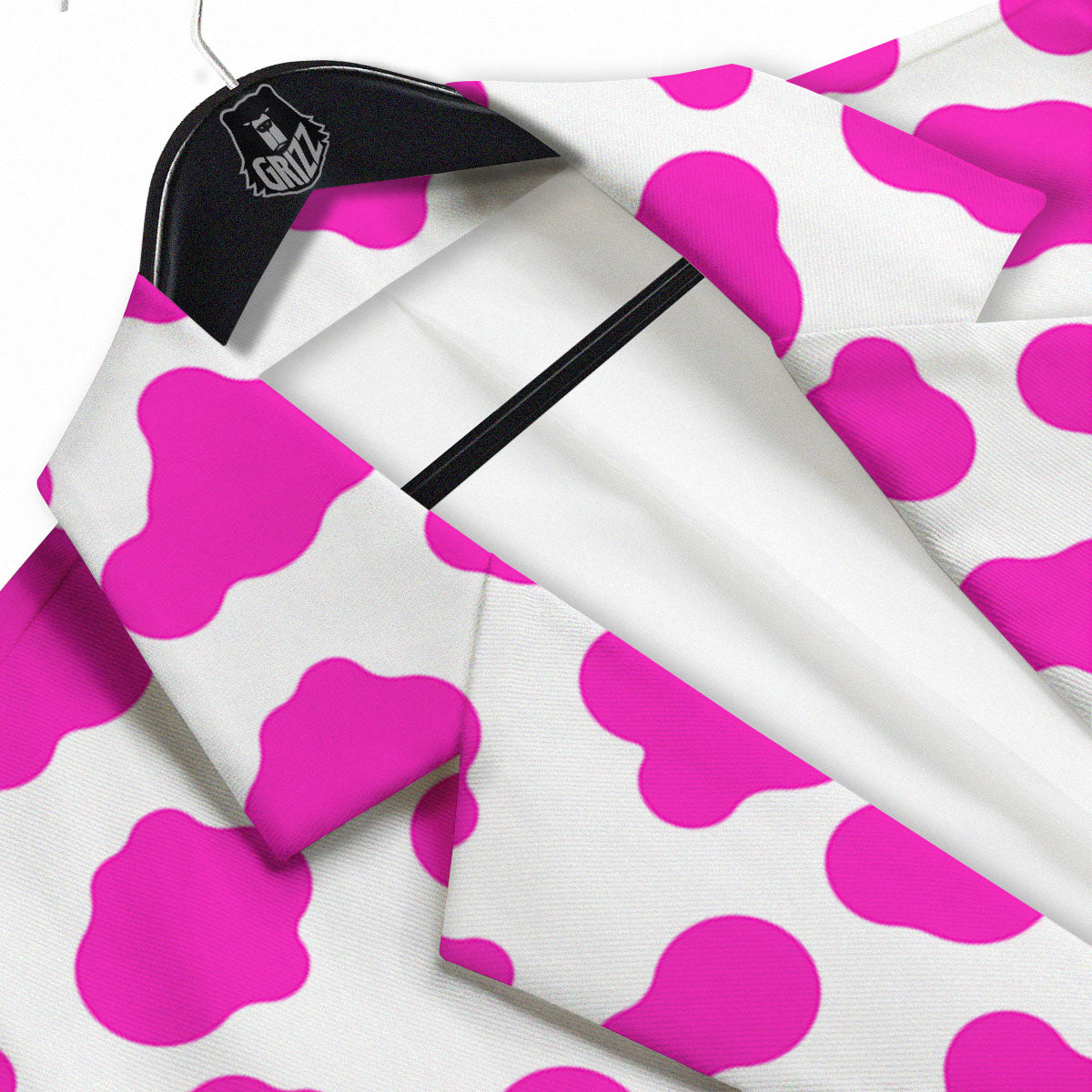 White Cow And Hot Pink Print Men's Sport Coat-grizzshop