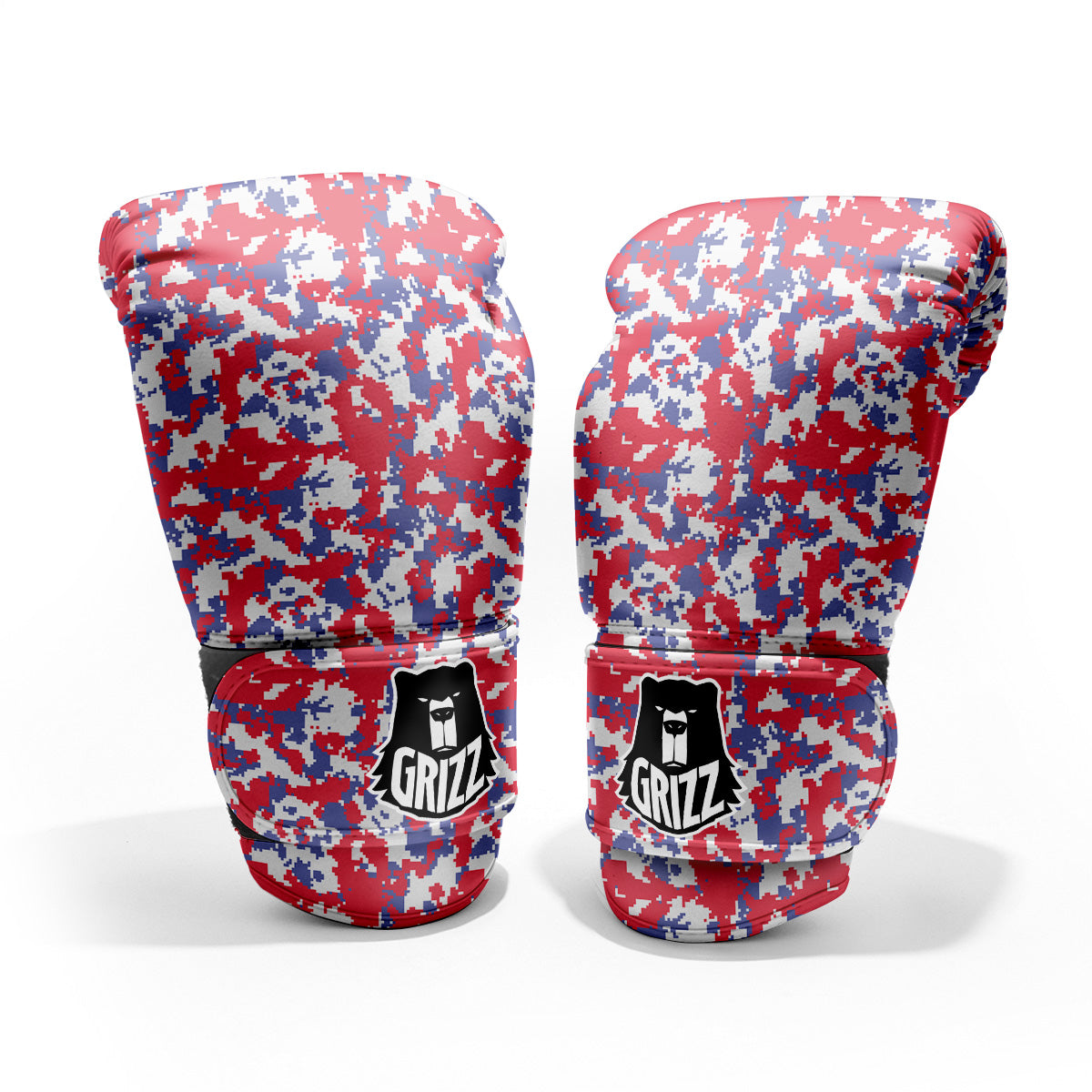 White Digital Camo And Blue Red Print Pro Boxing Glove