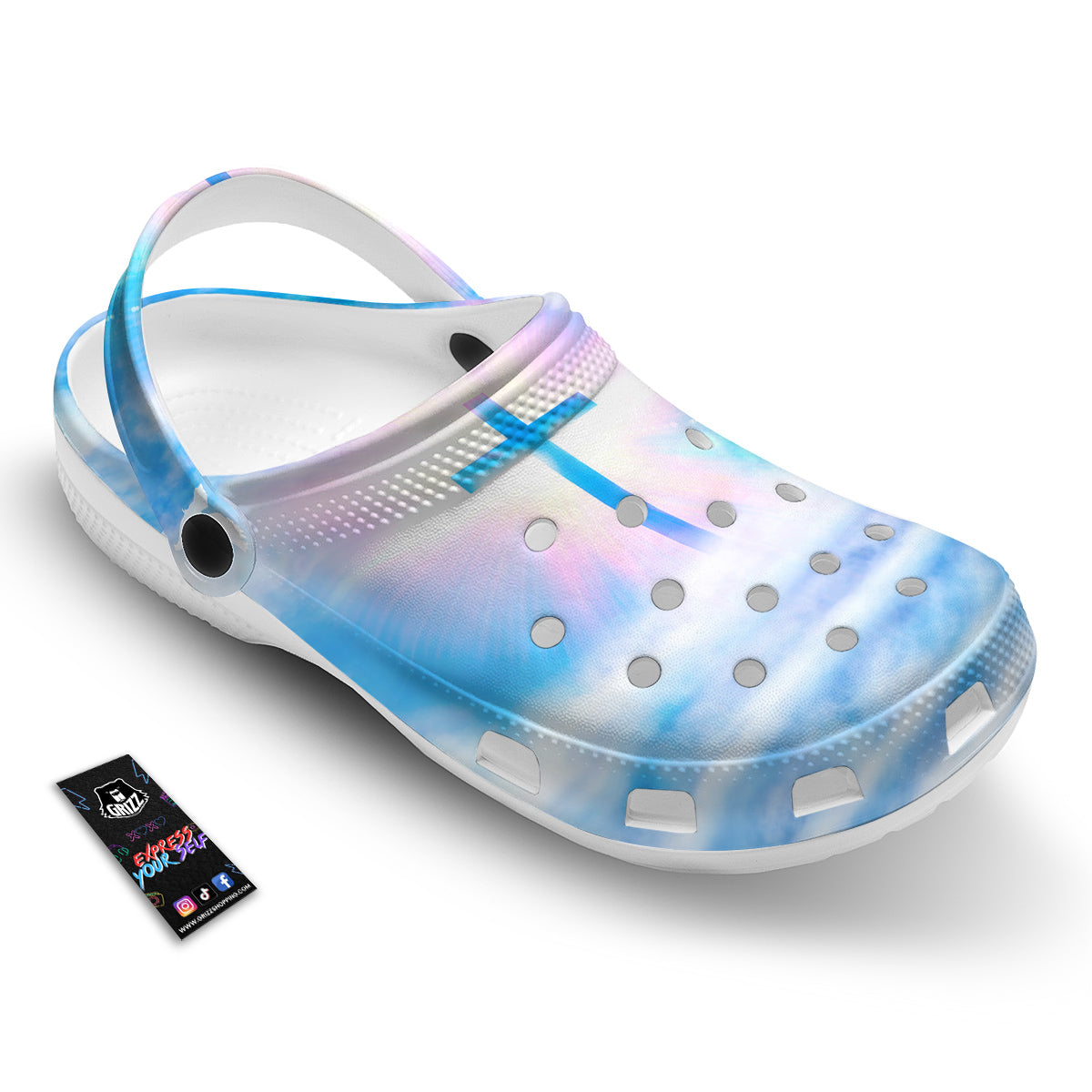 White Doves And Christian Cross Print Clog-grizzshop