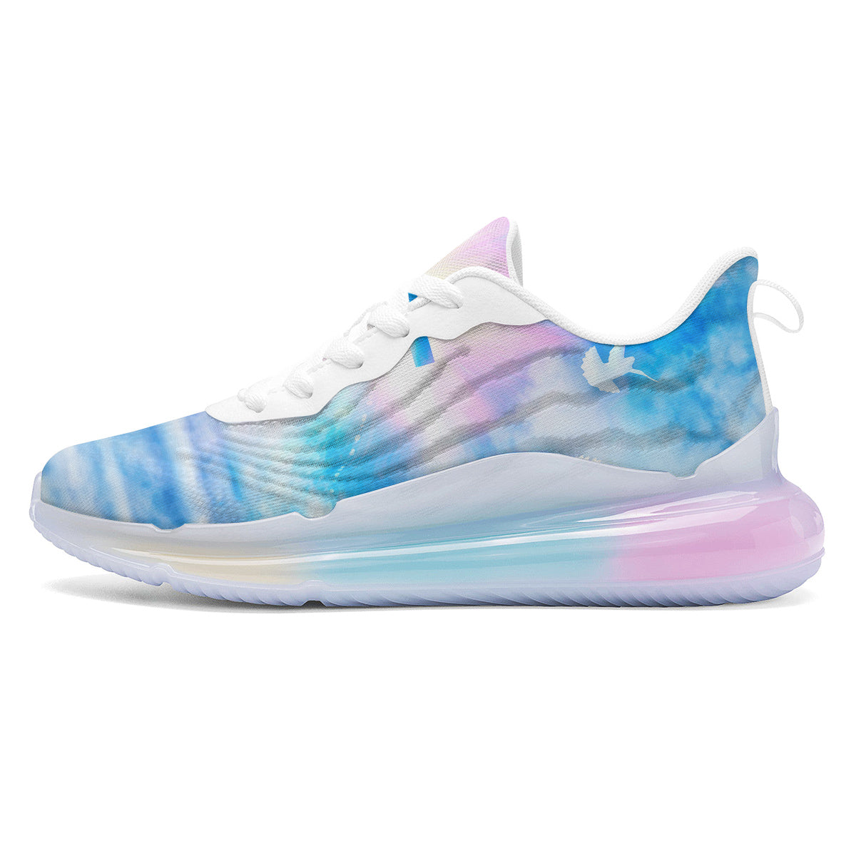 White Doves And Christian Cross Print Running Sneakers-grizzshop