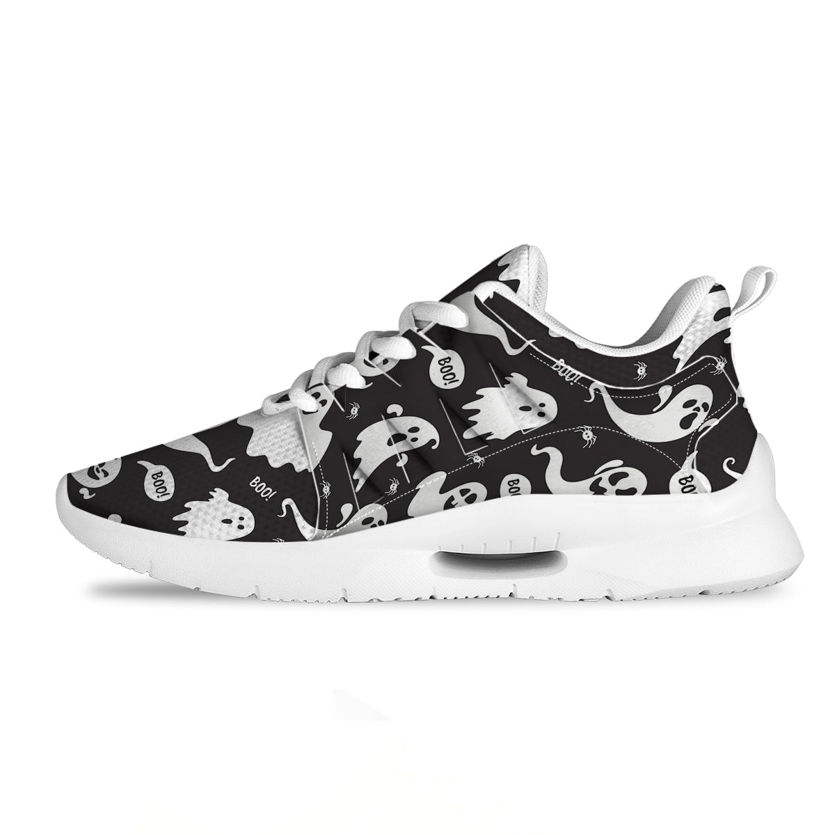 White Ghost Print Pattern Tennis Shoes-grizzshop