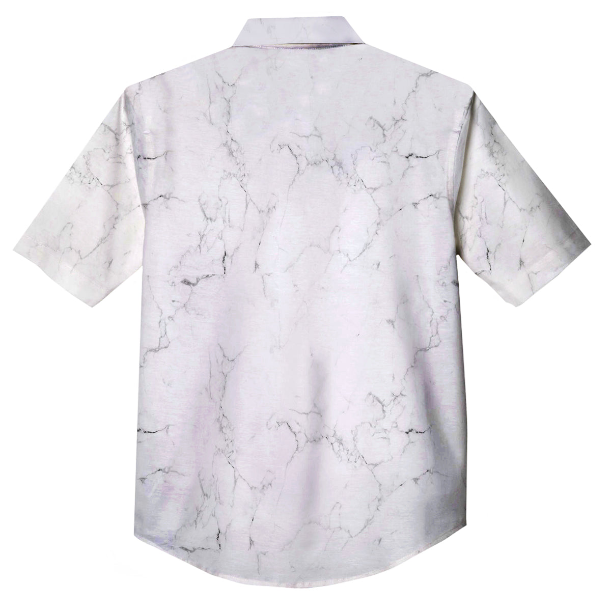 White Marble Pattern Button Up Shirt-grizzshop