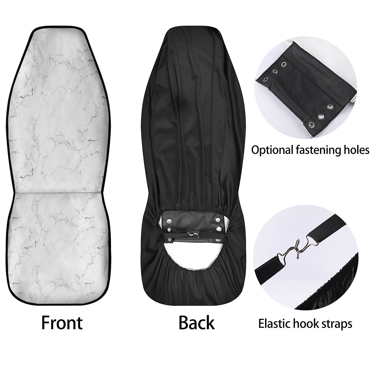 White Marble Pattern Car Seat Covers-grizzshop