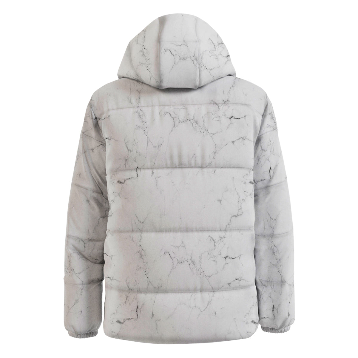 White Marble Pattern Down Jacket-grizzshop