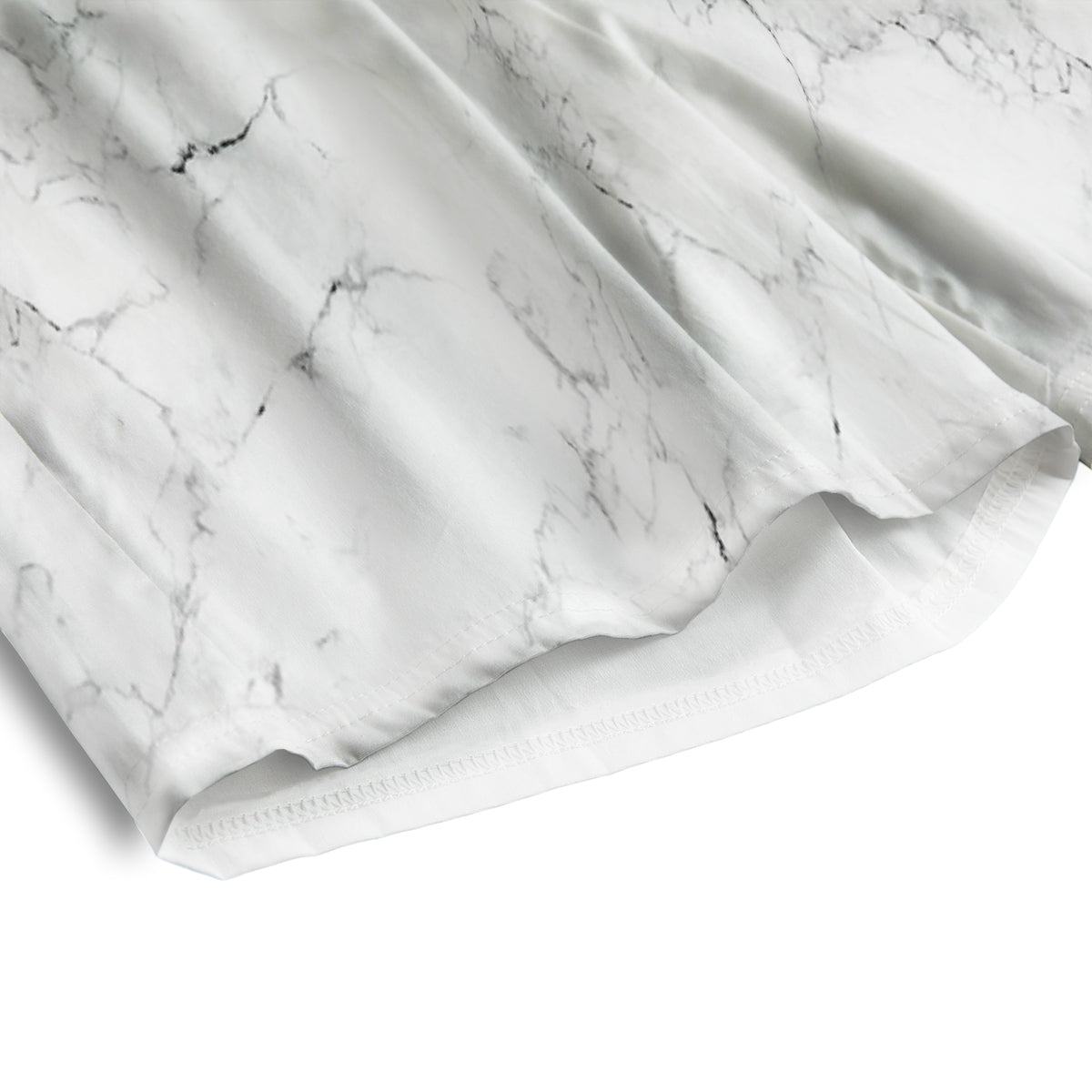 White Marble Pattern Men's Athletic Shorts