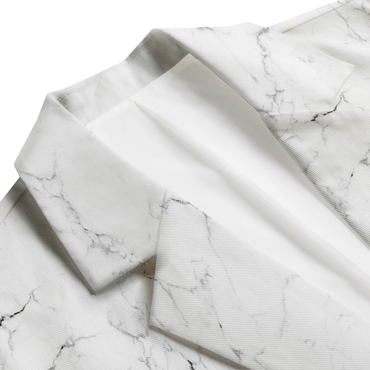 White Marble Pattern Men's Blazer-grizzshop