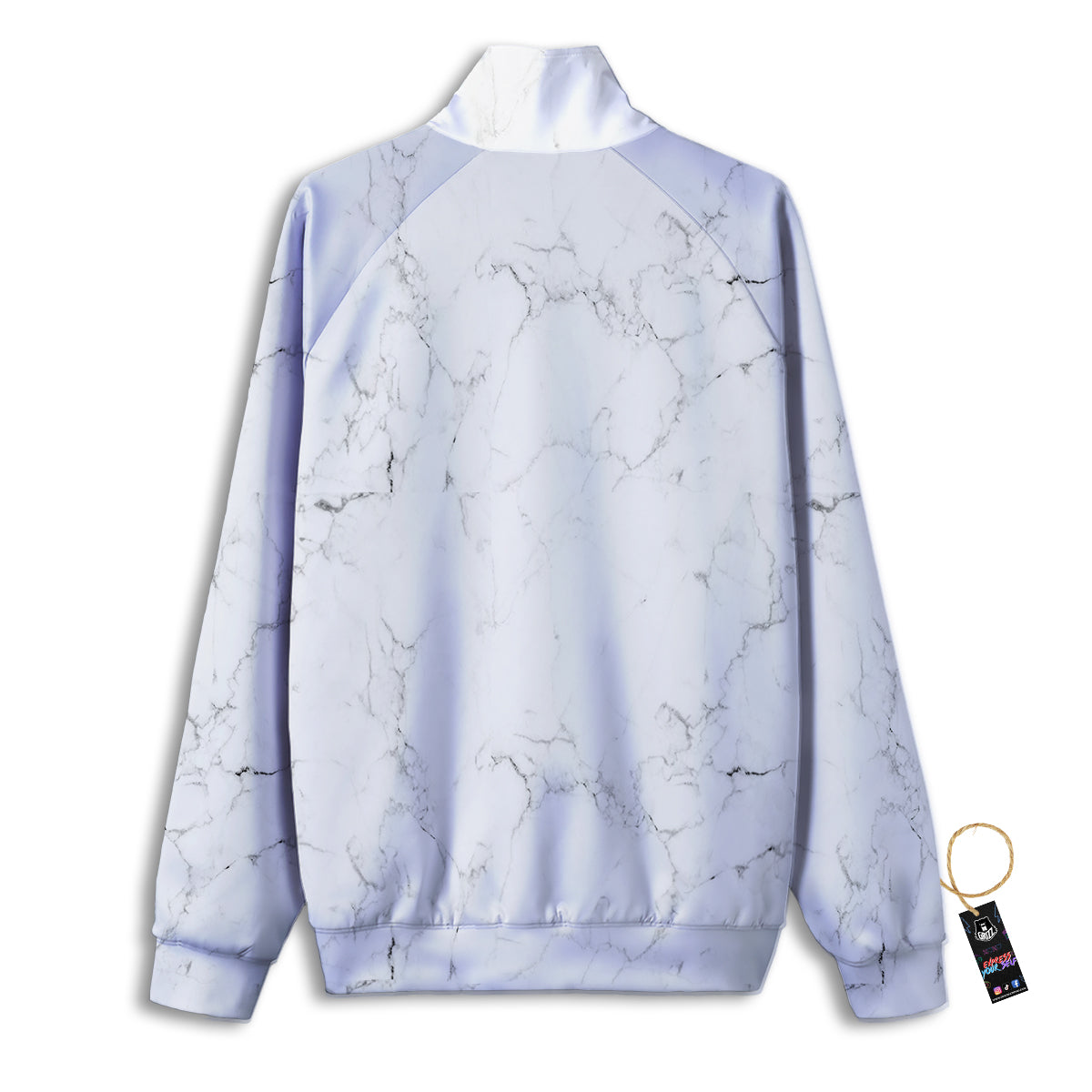 White Marble Pattern Track Jacket-grizzshop