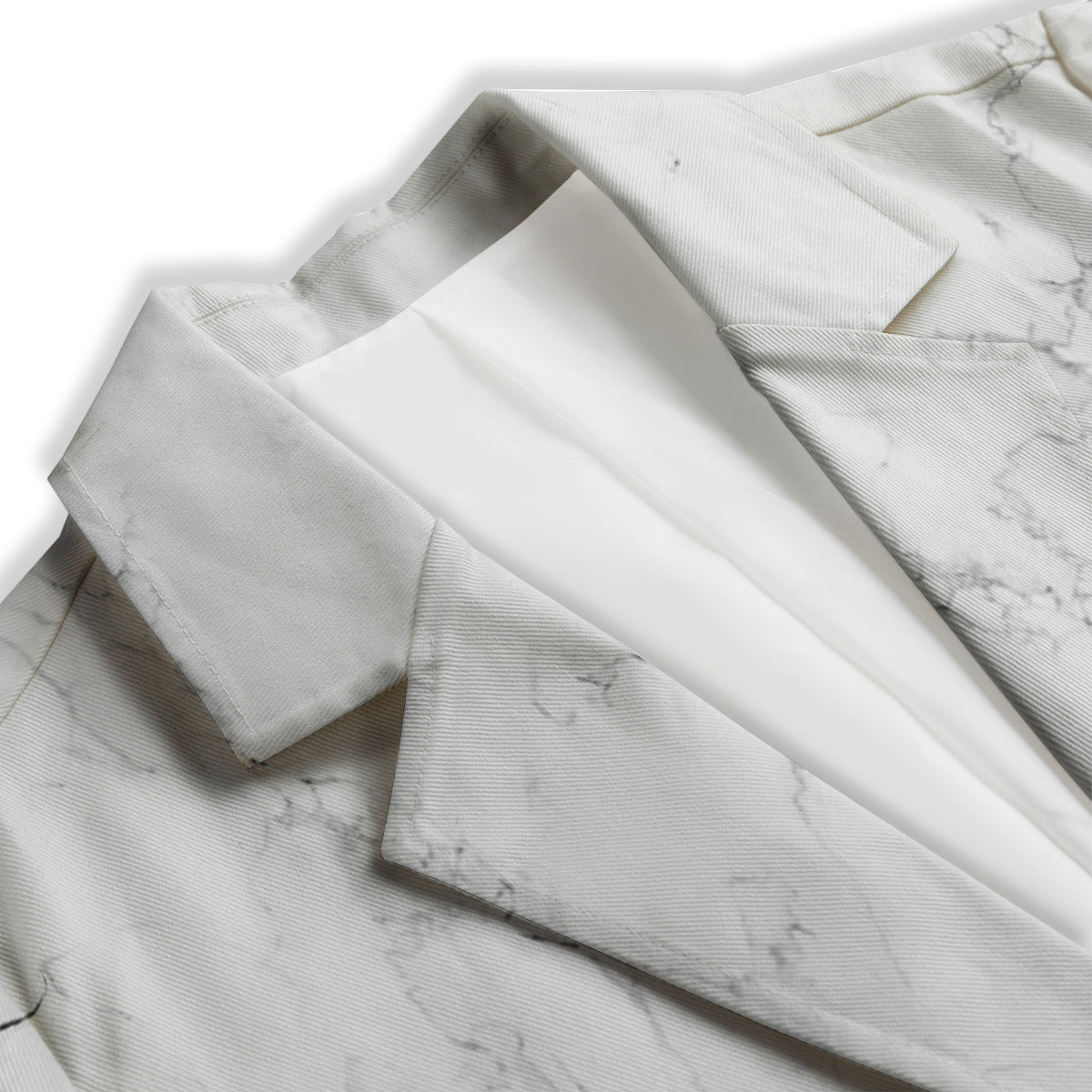 White Marble Pattern Women's Blazer-grizzshop