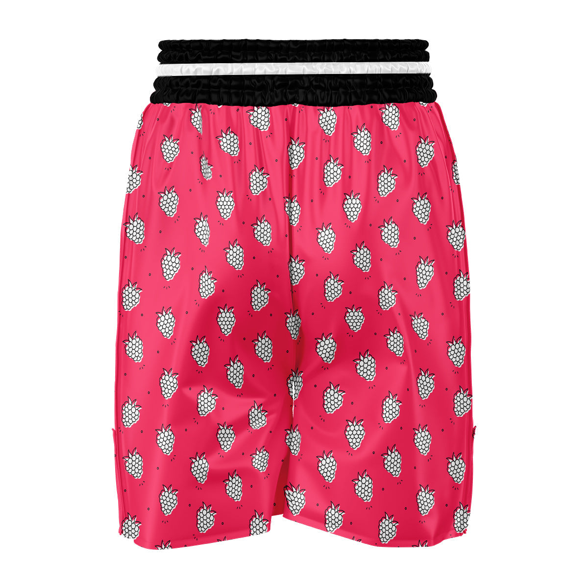 White Raspberry Pink Print Pattern Boxing Shorts-grizzshop