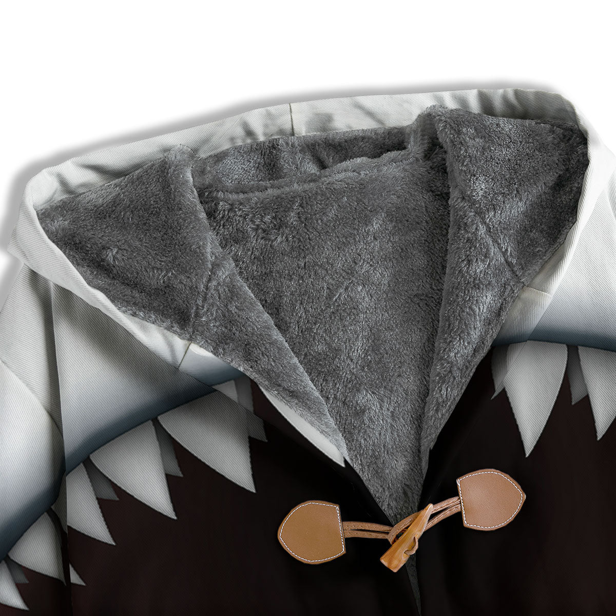 White Shark Open Mouth Print Men's Windbreaker Jacket-grizzshop