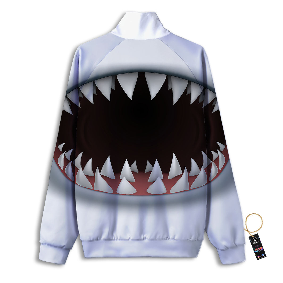White Shark Open Mouth Print Track Jacket-grizzshop