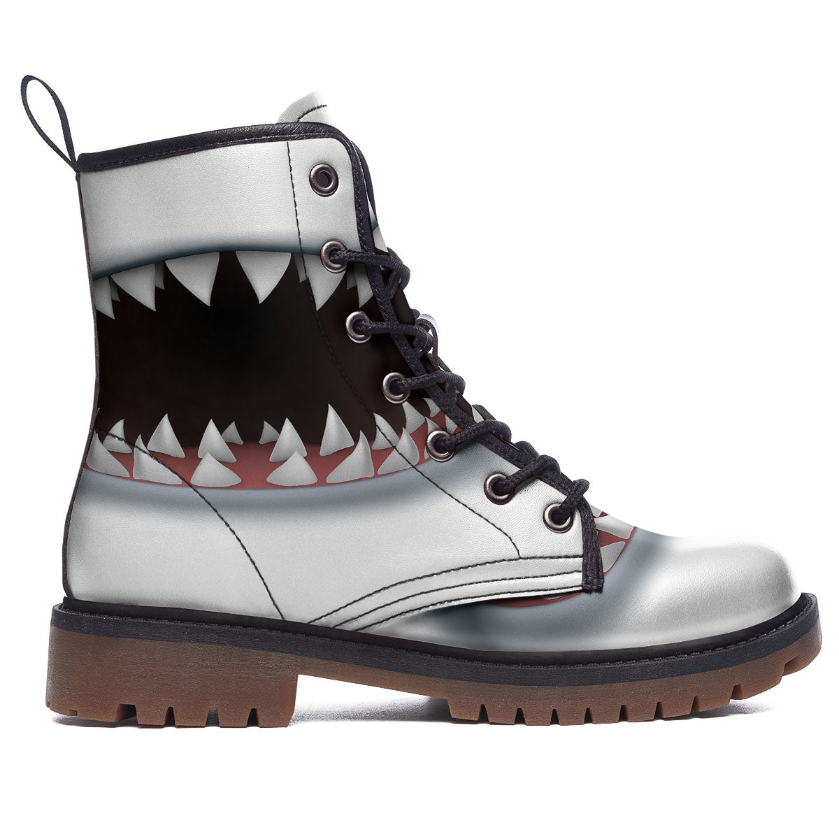 White Shark Open Mouth Print Work Boots-grizzshop