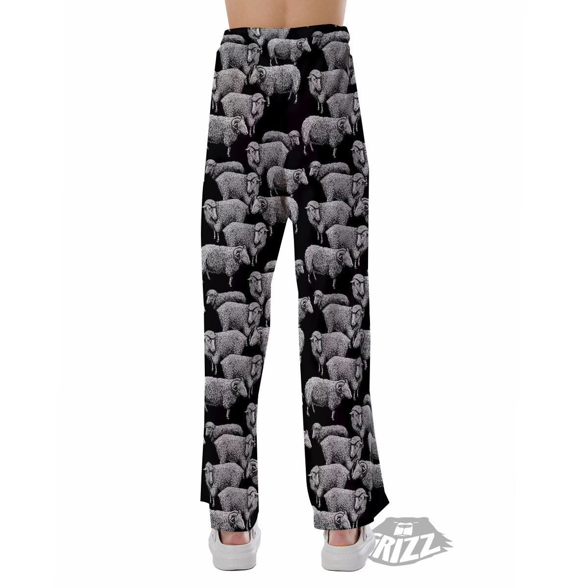 White Sheep And Black Print Pattern Pajama Pants-grizzshop