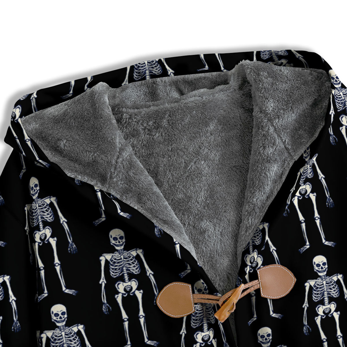 White Skeleton And Black Print Pattern Men's Windbreaker Jacket-grizzshop