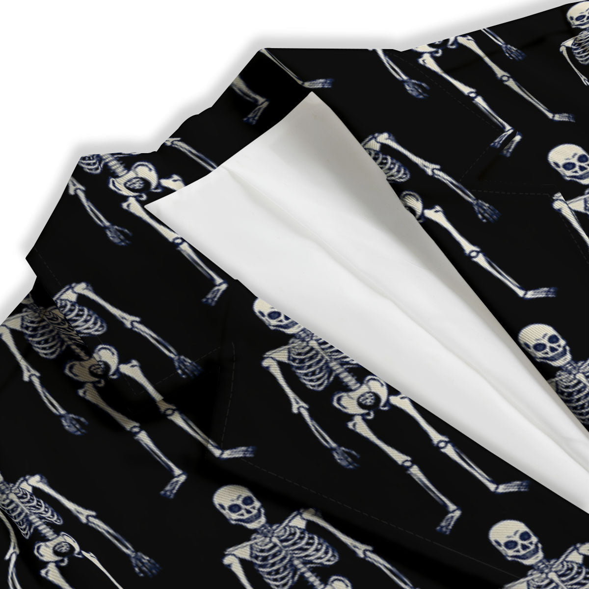 White Skeleton And Black Print Pattern Women's Blazer-grizzshop