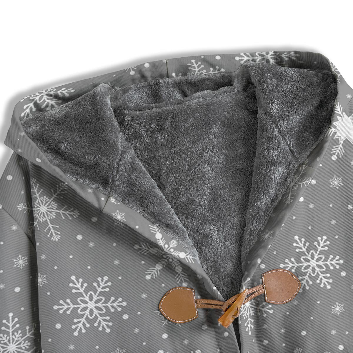 White Snowflake And Silver Print Pattern Men's Windbreaker Jacket-grizzshop