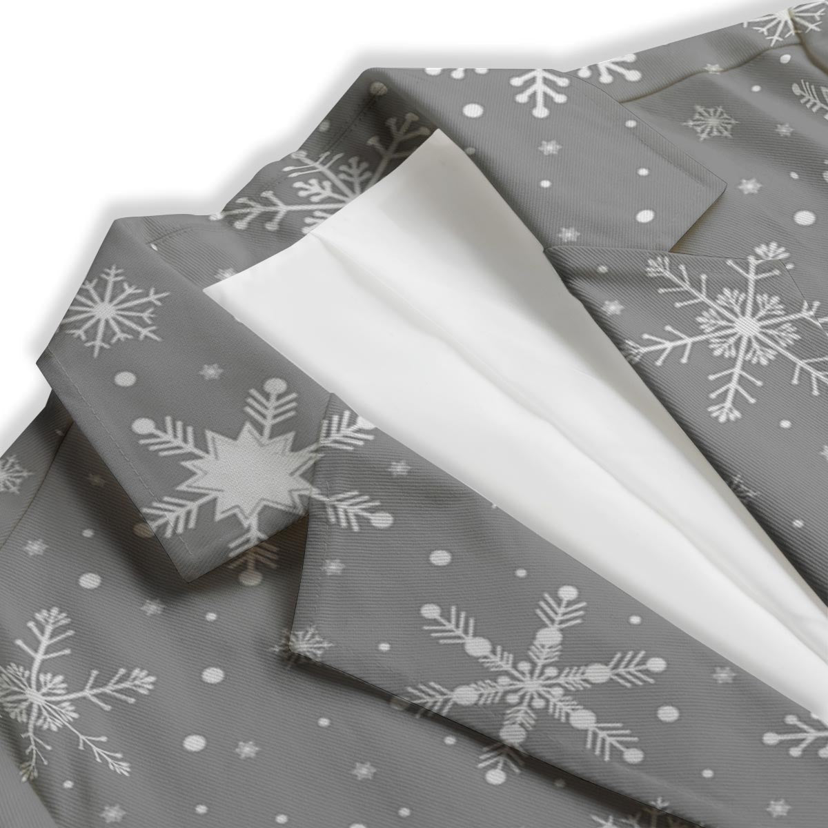 White Snowflake And Silver Print Pattern Women's Blazer-grizzshop
