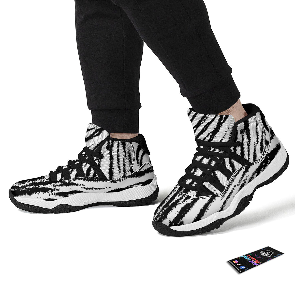 White Tiger Black Bball Shoes-grizzshop