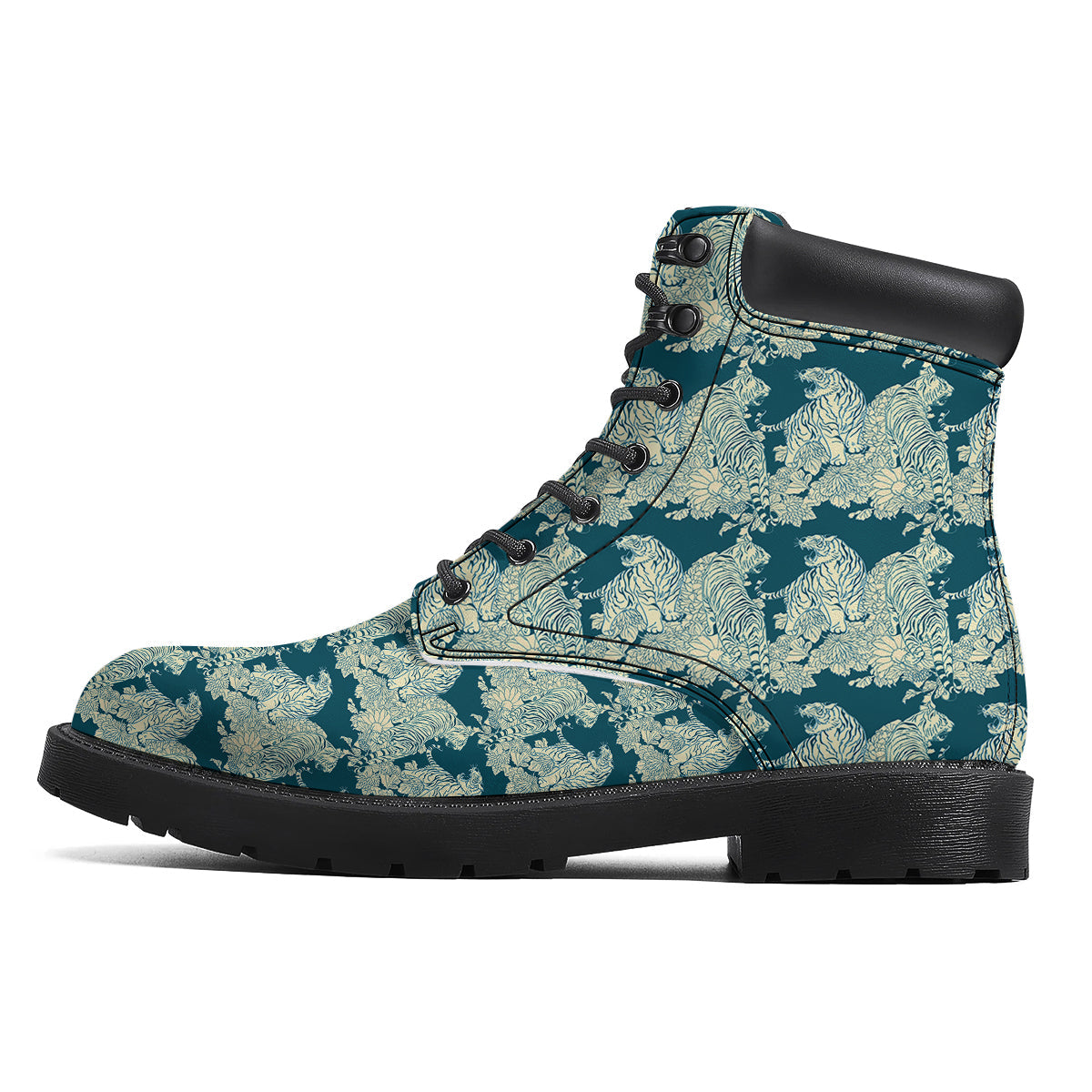 White Tiger Japanese Print Pattern Boots-grizzshop