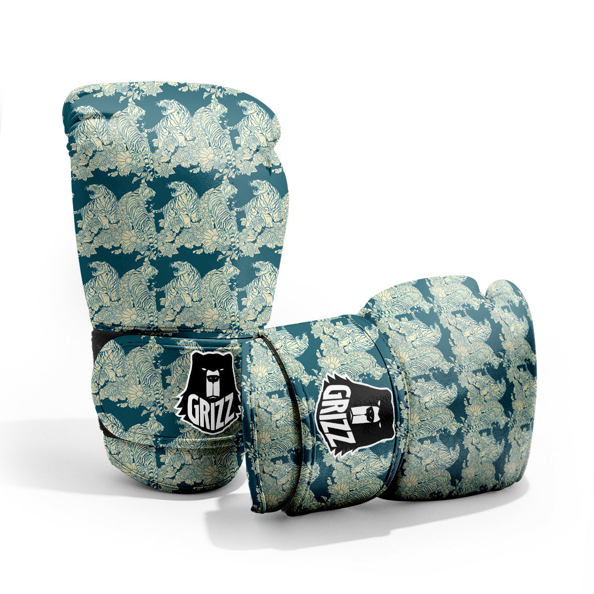 White Tiger Japanese Print Pattern Pro Boxing Glove