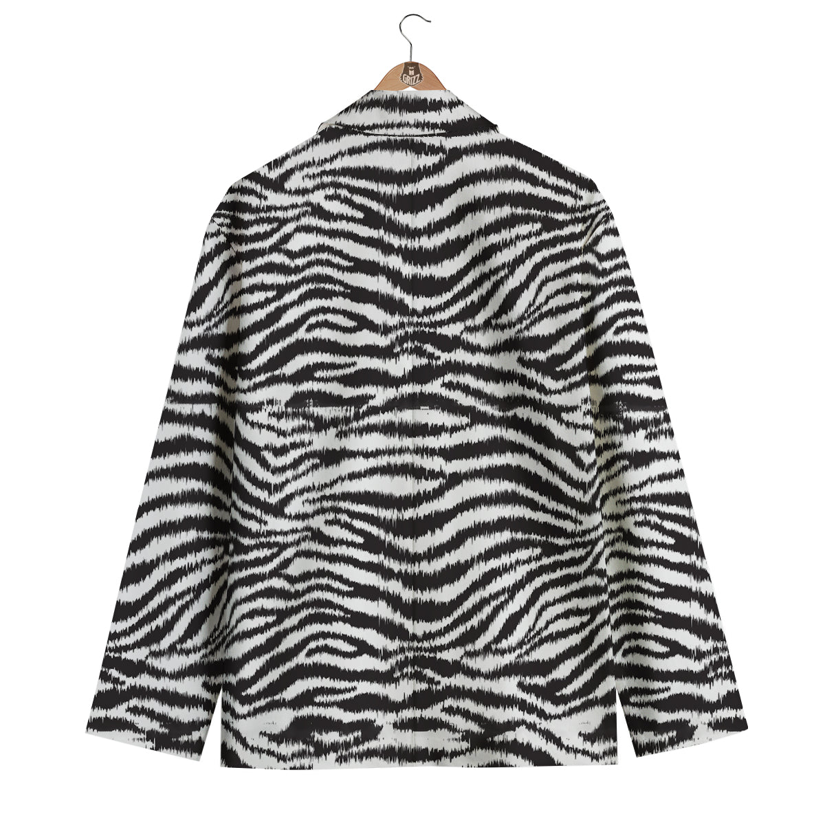 White Tiger Pattern Print Men's Blazer-grizzshop