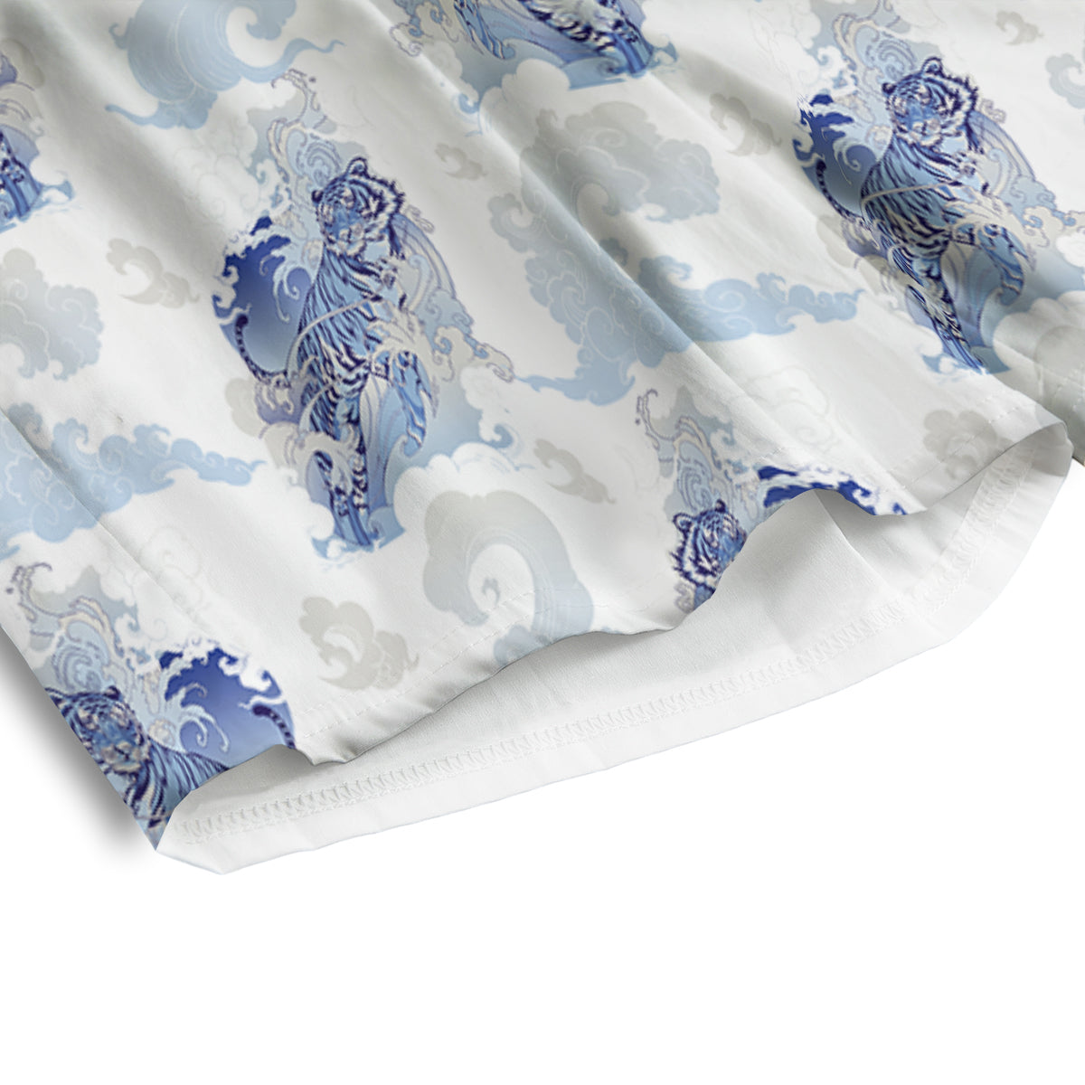 White Tiger Tattoo Japanese Print Pattern Men's Athletic Shorts