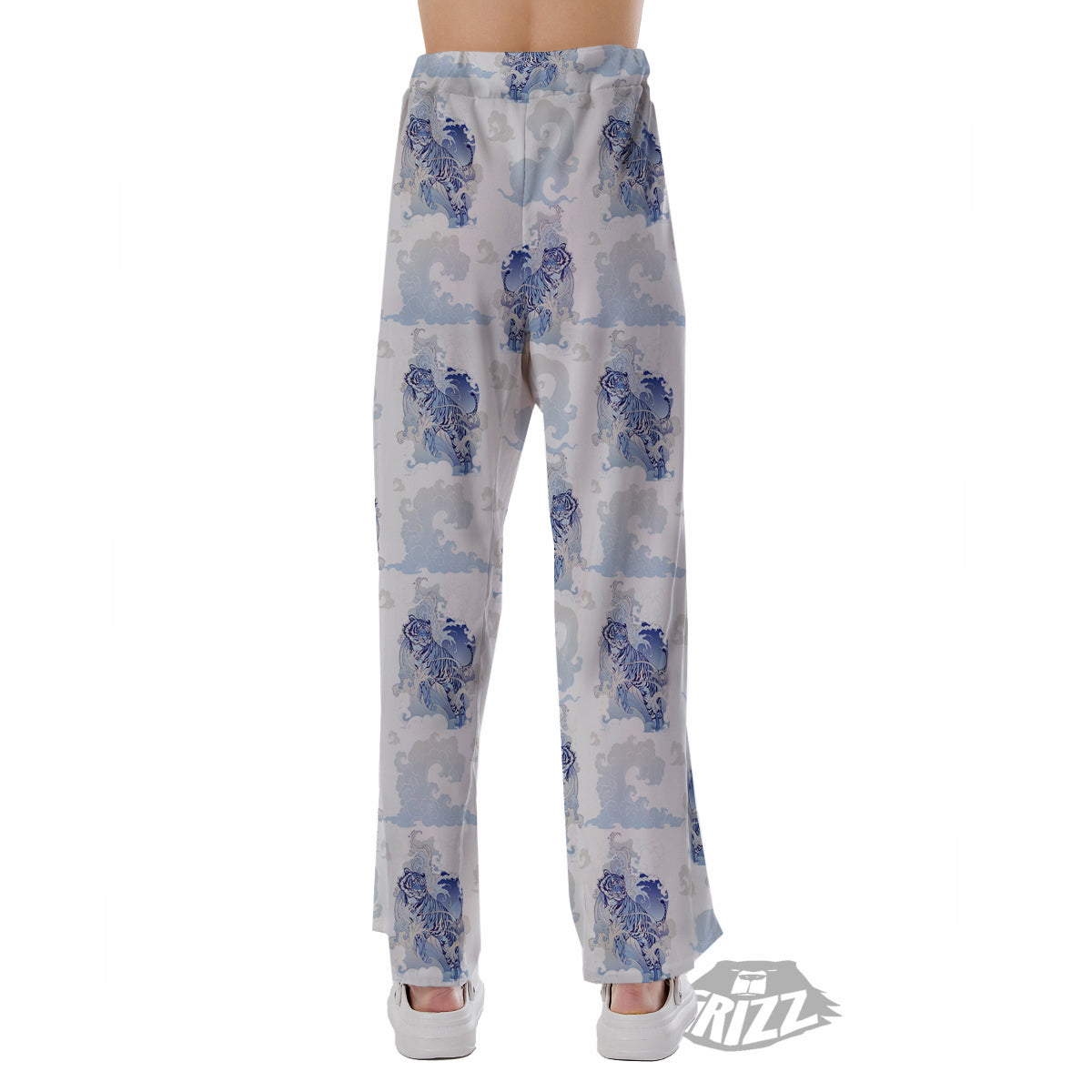 White Tiger Tattoo Japanese Print Pattern Pajama Pants-grizzshop